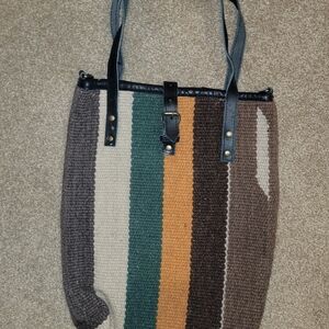 Raj Striped Tote Bag - Multicolor Tribal